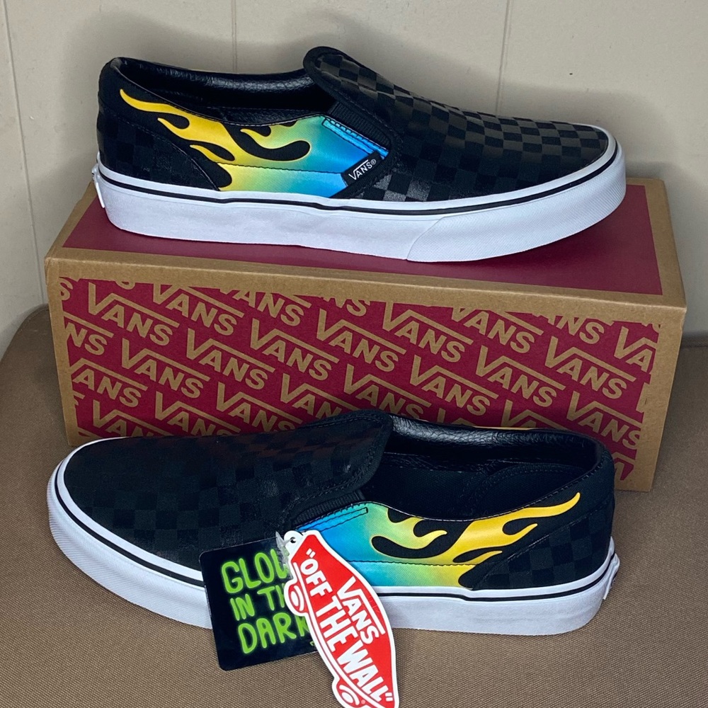 Classic Slip on Glow Flame Vans